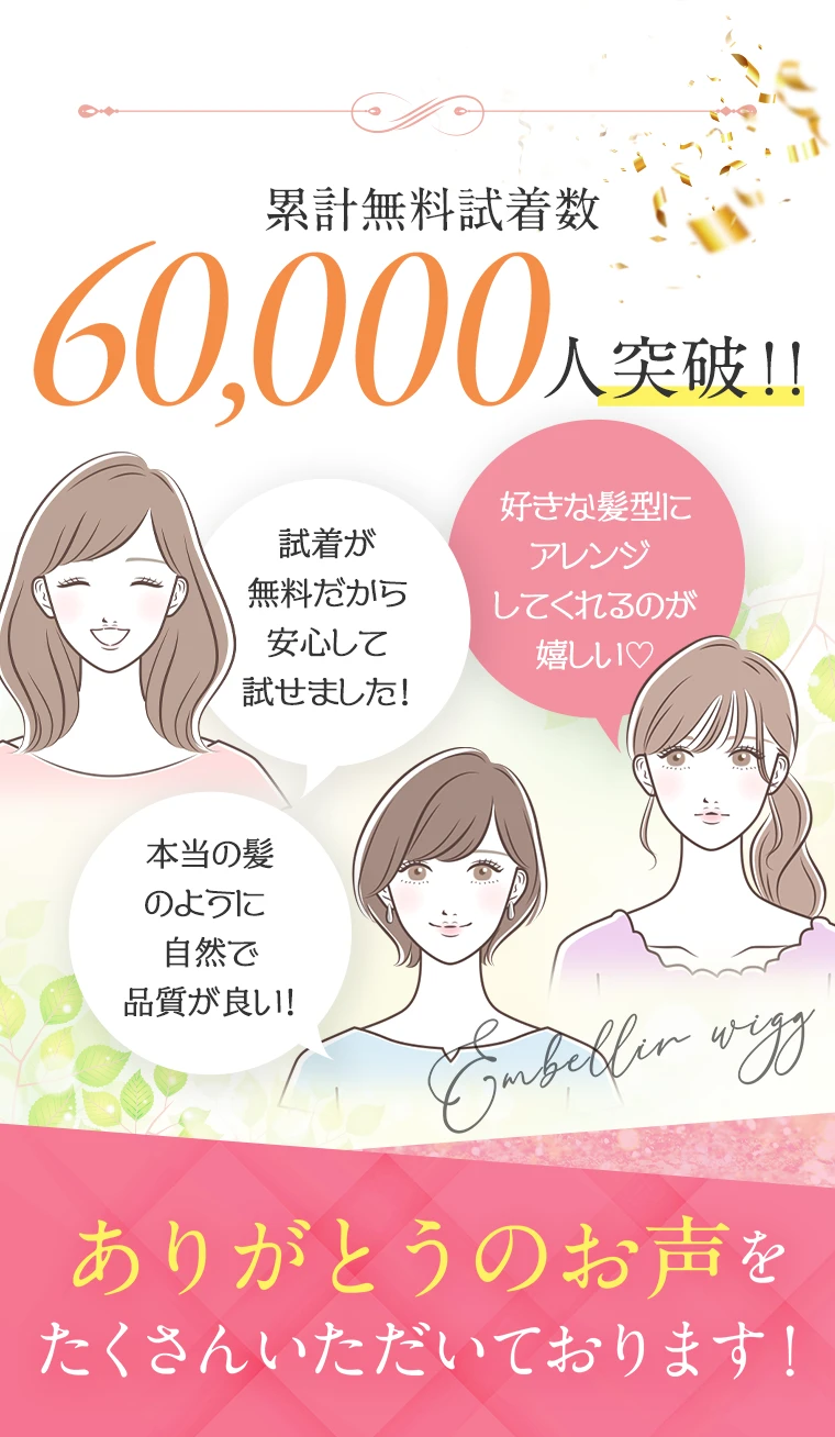 累計無料試着数60,000人突破！